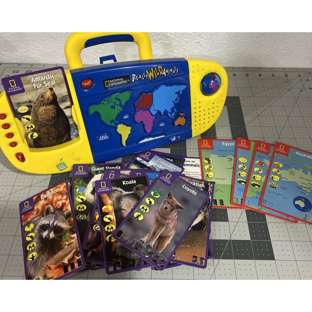 LeapFrog National Geographic REALLY WILD ANIMALS 1997 Includes Cards Sound